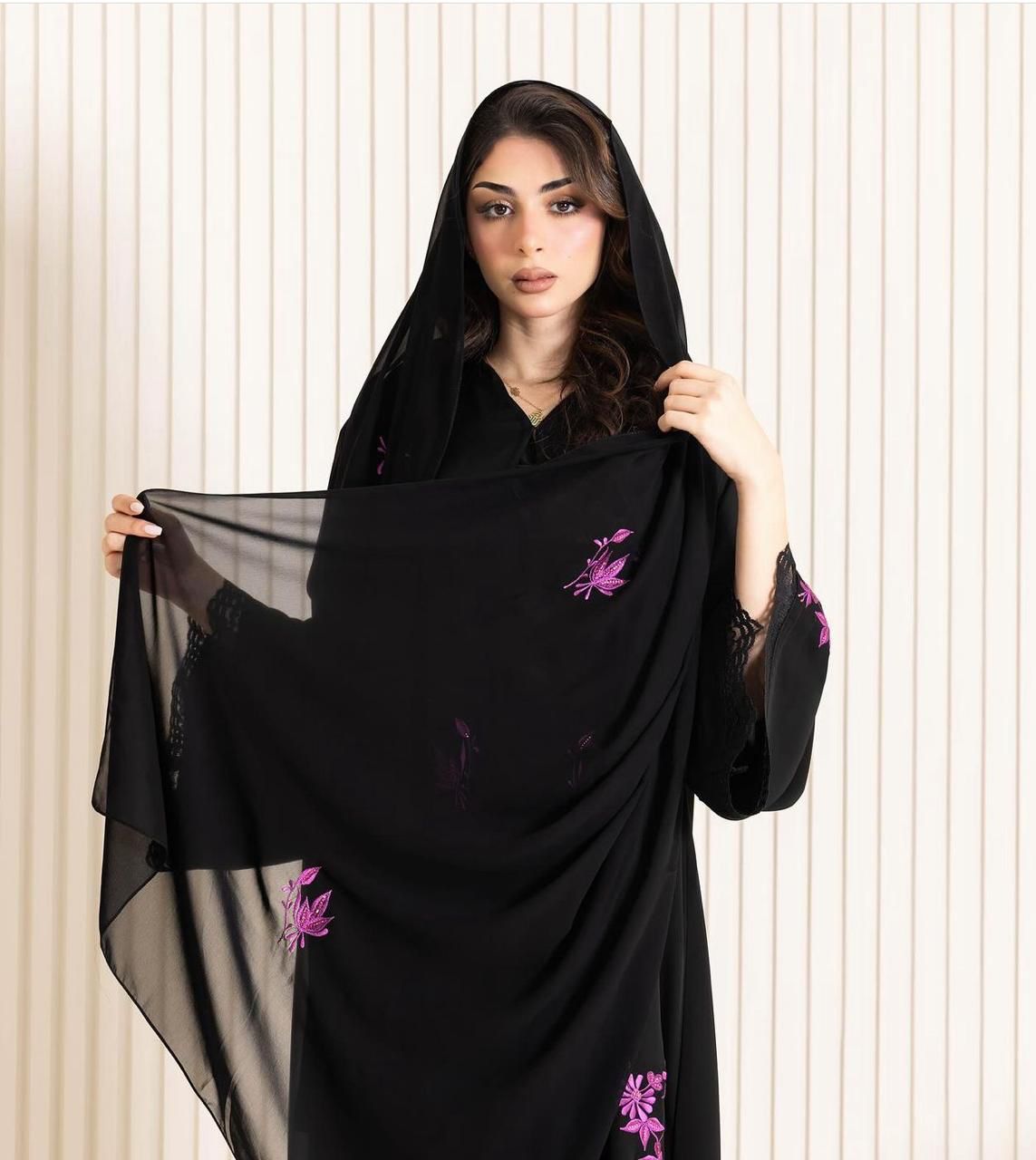 عبايا خليجية إماراتية تطريز مفتوحة من 3 قطع - الصورة 6